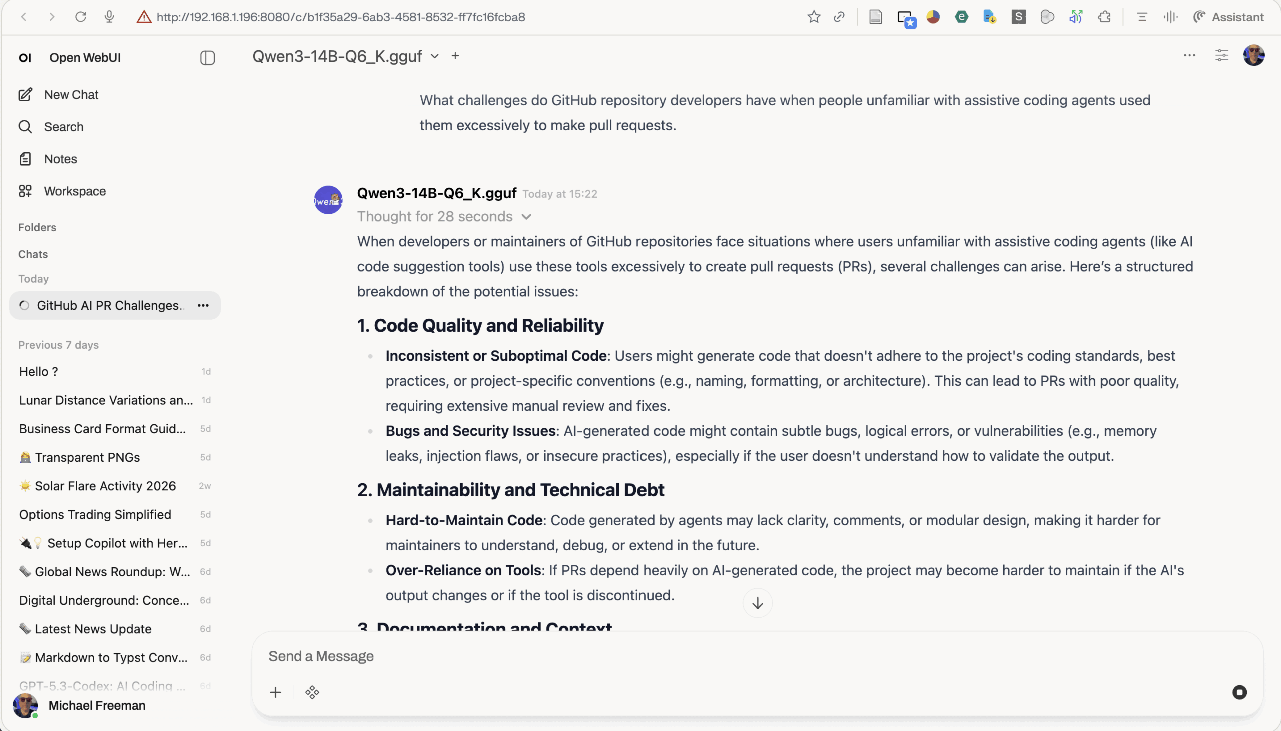 Experimenting with Local AI Models for Some Tasks