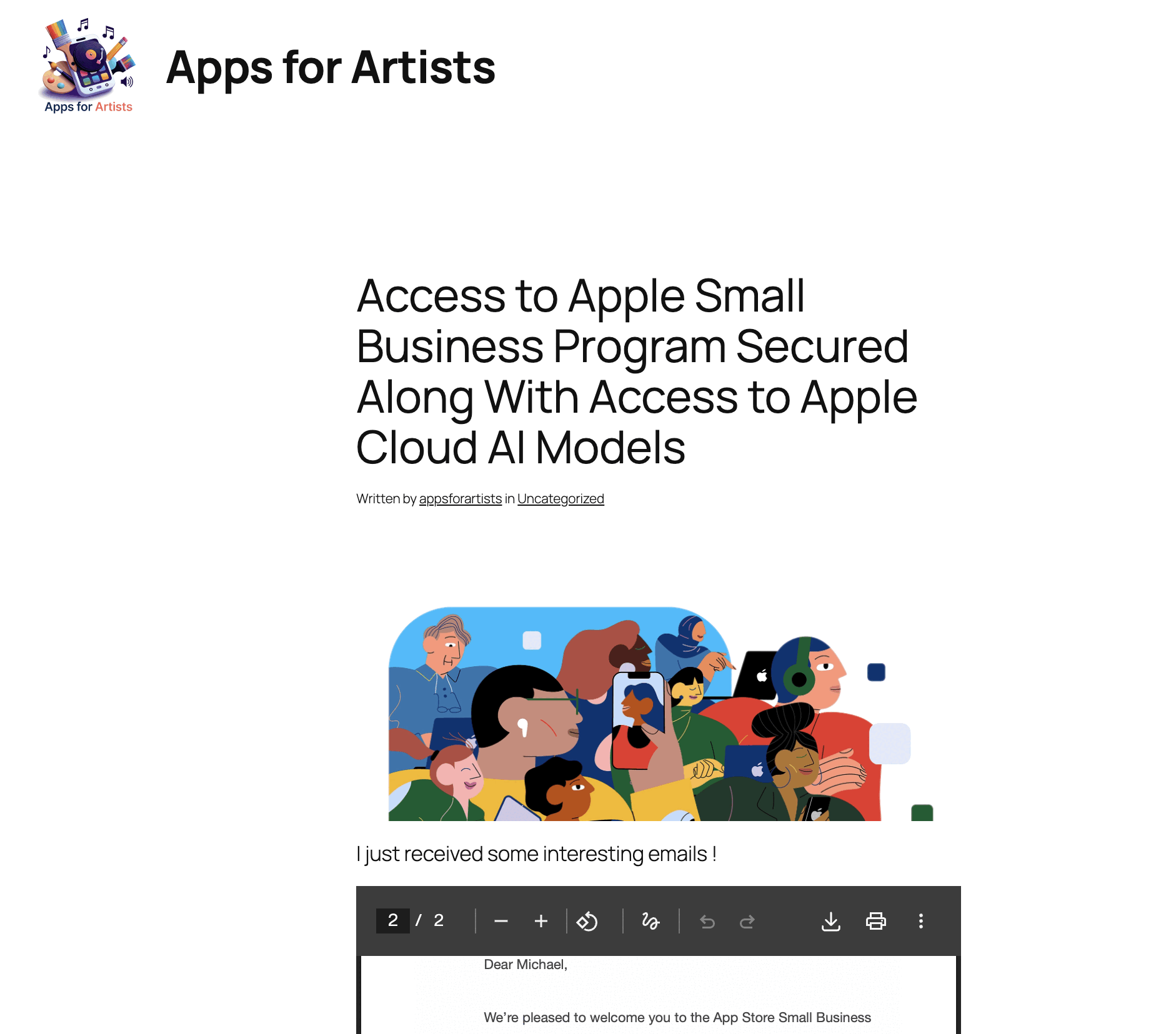 Apps for Artists Secures Access to Apple Small Business Program