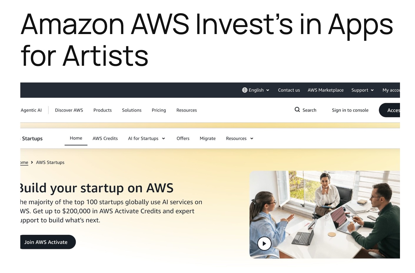 AWS Startups Provides Apps for Artists with $1000 AWS credits
